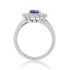 18ct White Gold Tanzanite & diamond Ring - T 1.20 D 0.21