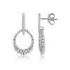 18ct White Gold Diamond Set Oval Drop Earrings - 0.46cts