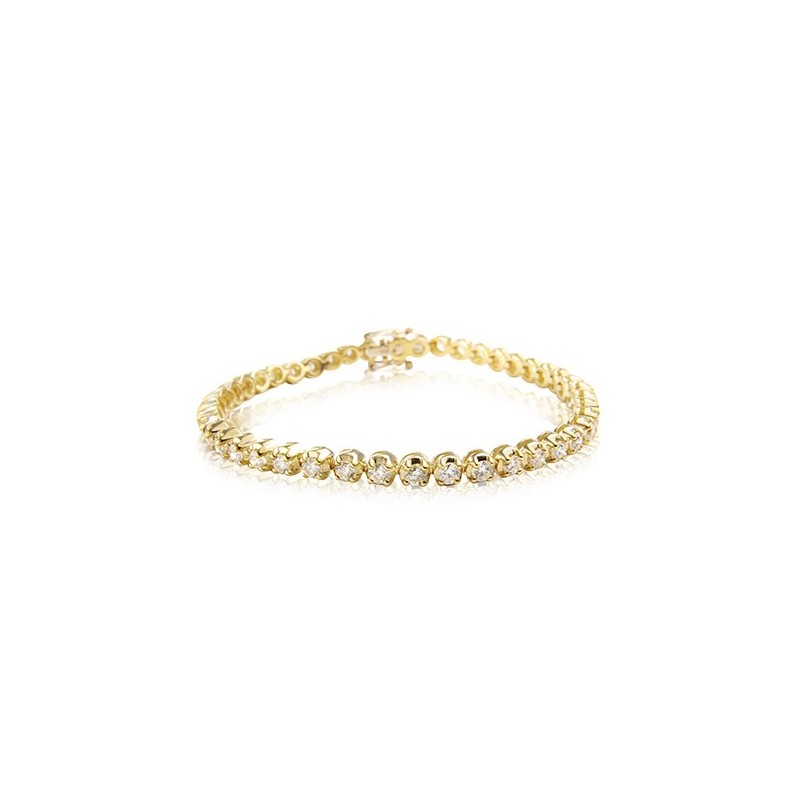 18ct Yellow Gold Diamond Line Bracelet - 5.16cts