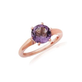 9ct Rose Gold Amethys Solitaire Dress Ring - Macintyres of Edinburgh