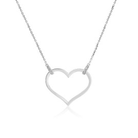 Diamond Open Heart Necklace in White Gold - Macintyres of Edinburgh