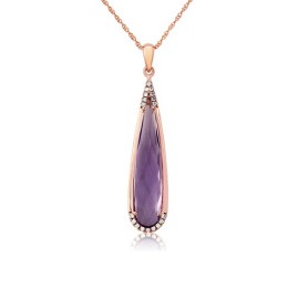 Rose de France Amethyst Pendant in Rose Gold - Macintyres of Edinburgh