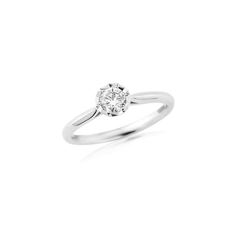 18ct White Gold Diamond Solitaire Ring - 0.33cts