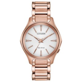 Citizen Ladies Eco Drive Rose Gold Plated Watch EM0593 56A