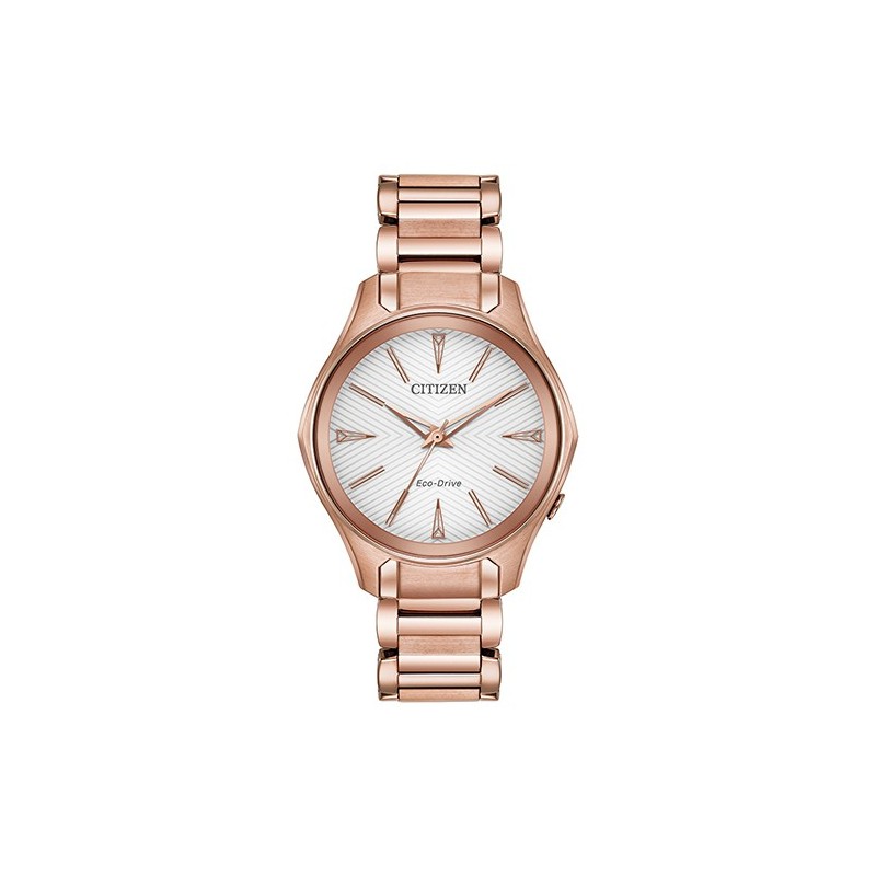 Citizen Ladies Eco Drive Rose Gold Plated Watch EM0593 56A