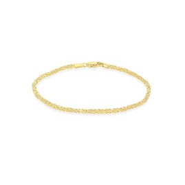 9ct Yellow Gold Mini Square Section Byzantine Link Bracelet