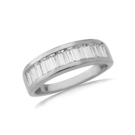 9ct White Gold CZ Channel Set Ring