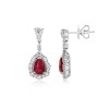 18ct White Gold Ruby & Diamond Drop Earrings - R 2.23 D:1.65