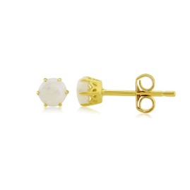 Round Opal Stud Earrings 9ct Gold | Macintyres of Edinburgh