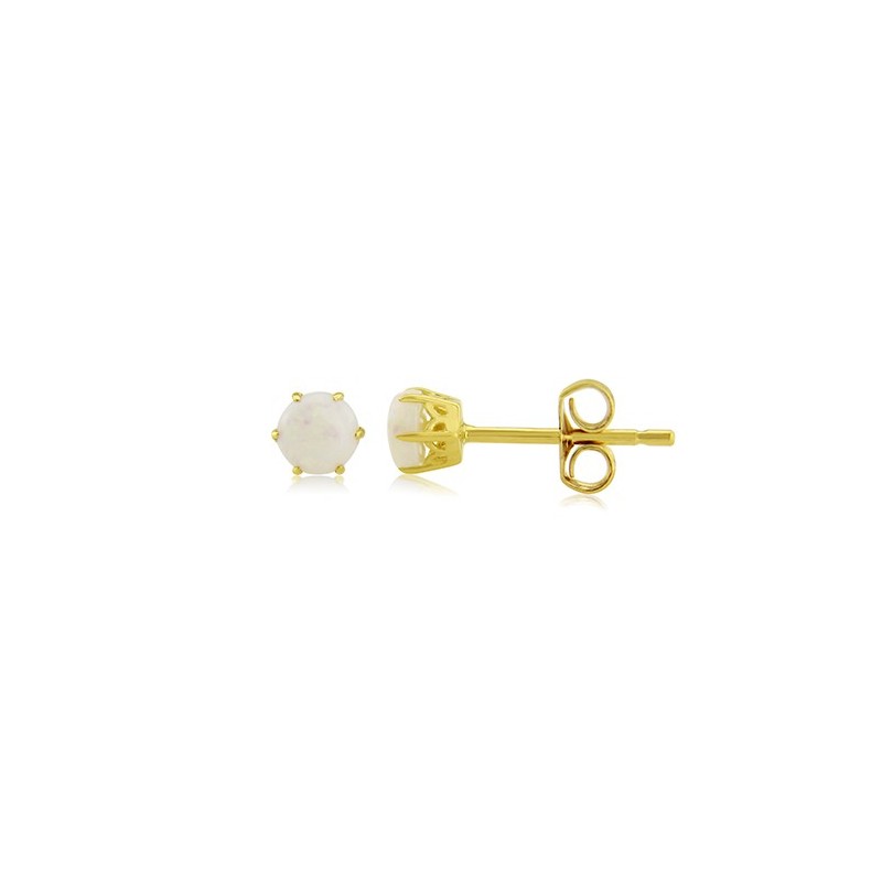 Round Opal Stud Earrings 9ct Gold | Macintyres of Edinburgh