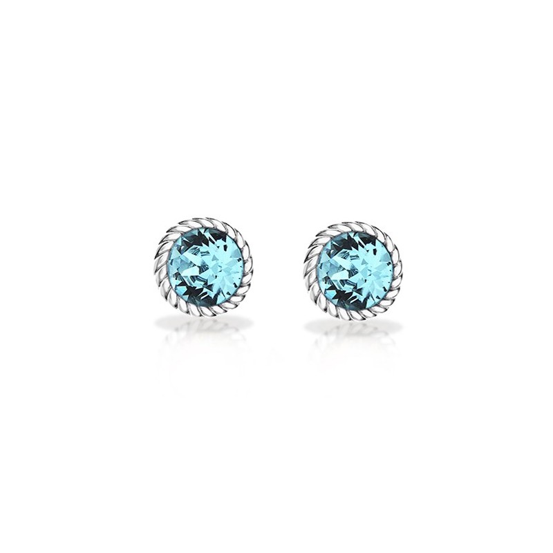 Sterling Silver Light Blue Swarovski Crystal Stud Earrings