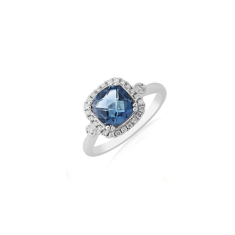 Blue Topaz & Diamond Ring - Macintyres of Edinburgh