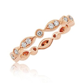 18ct Rose Gold Pretty Diamond Wedding Band - Macintyres of Edinburgh