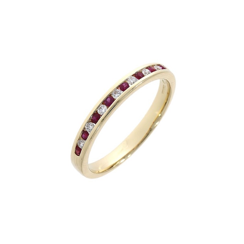 18ct Gold Diamond & Ruby Eternity Ring - Macintyres of Edinburgh