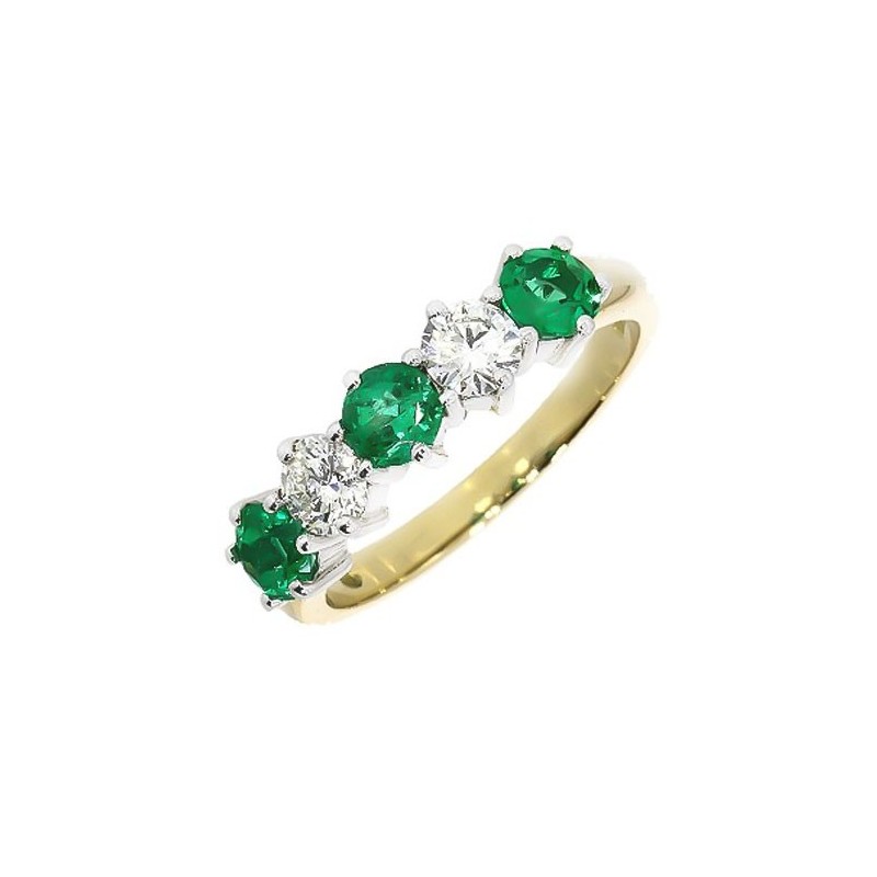 [Emerald Eternity Ring] 18ct Emerald & Diamond Eternity Ring