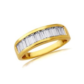 9ct Gold CZ Channel Set Ring