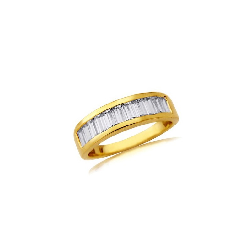 9ct Gold CZ Channel Set Ring