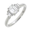 Art Deco Inspired Engagement Ring - Platinum 0.85ct E/VS1