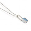 White Gold Blue Topaz & Diamond Necklace - Macintyres of Edinburgh