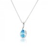 White Gold Blue Topaz & Diamond Necklace - Macintyres of Edinburgh