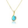 9ct Yellow Gold Turquoise Pendant - Save £90 off High Street Price