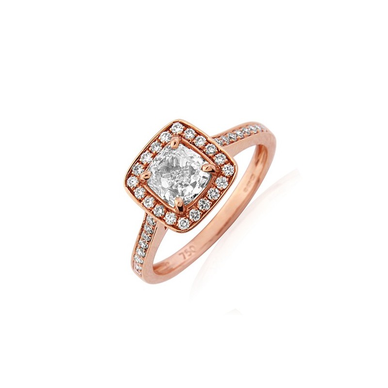 Rose Gold Vintage Inspired Halo Engagement Ring [GIA Certified G/VS1]