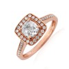 Rose Gold Vintage Inspired Halo Engagement Ring [GIA Certified G/VS1]