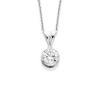 18ct White Gold Bezel Set 0.30ct Diamond Solitaire Pendant