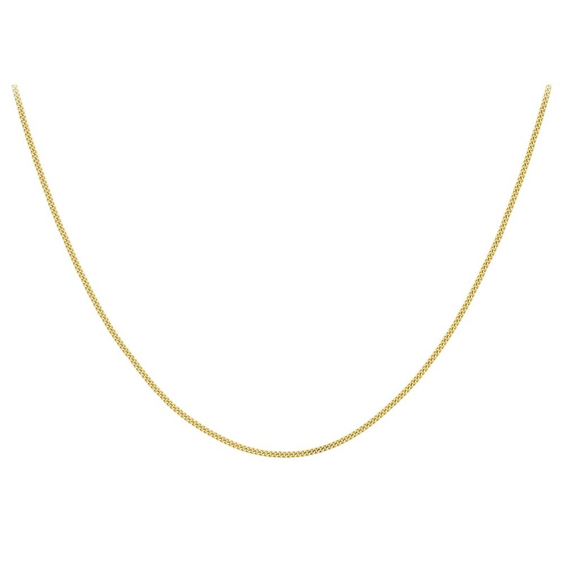 18ct Yellow Gold Diamond Cut Curb Chain 41cm/16"