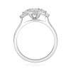 1 Carat Oval Three Stone Halo Engagement Ring - GIA Certified