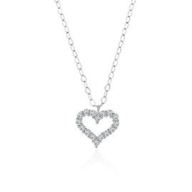 Small Diamond Heart Pendant White Gold - Macintyres of Edinburgh