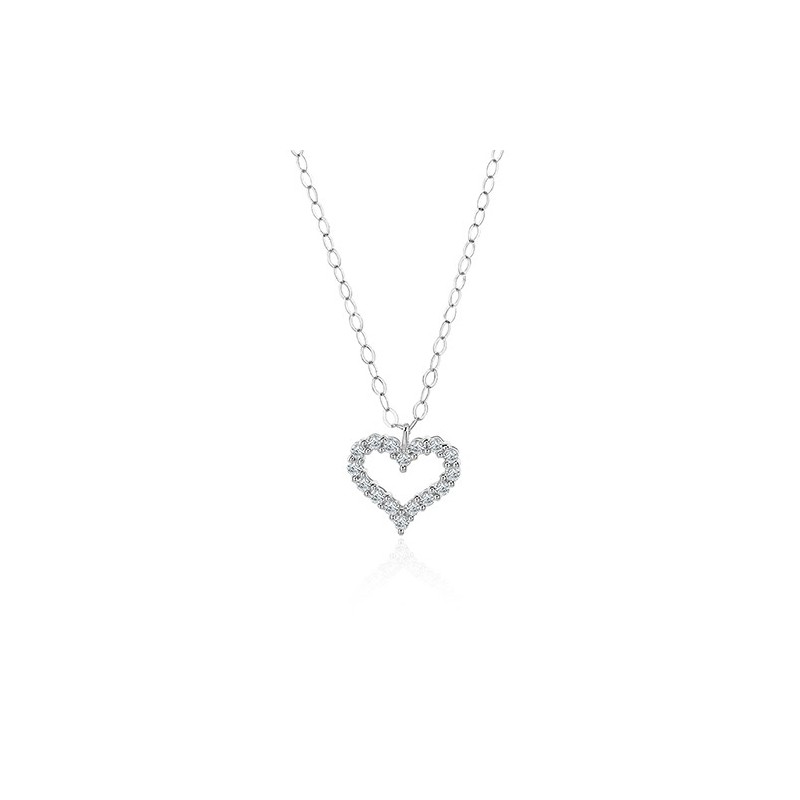 Small Diamond Heart Pendant White Gold - Macintyres of Edinburgh