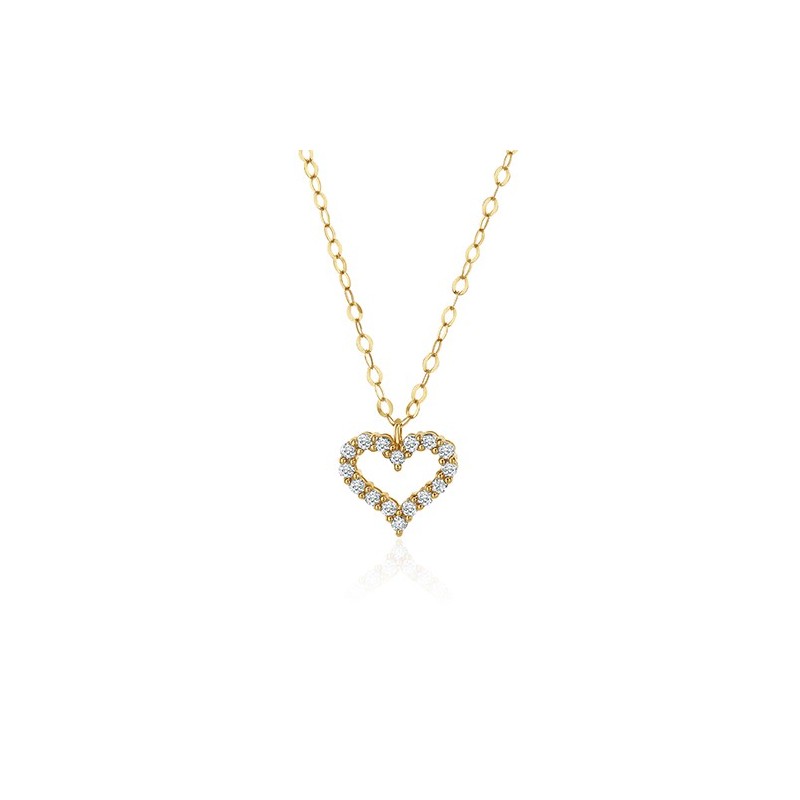 18ct Rose Gold Diamond Heart Necklace - Macintyres of Edinburgh