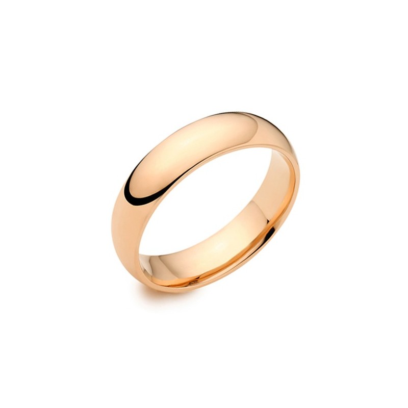 Gents 18ct Rose Gold 6mm Court Wedding Band [Save 40% OFF High Street Prices]