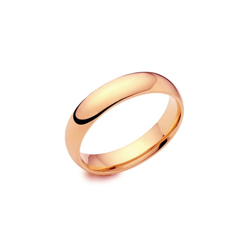 Gents 18ct Rose Gold 5mm Court Wedding Band [Save 40% OFF High Street Prices]