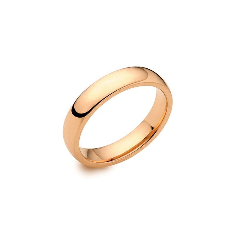 Gents 18ct Rose Gold 4mm Court Wedding Band [Save 40% OFF High Street Prices]