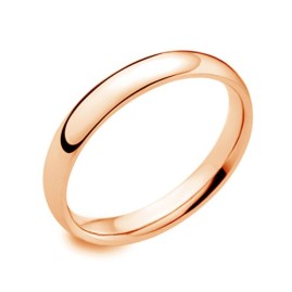 Ladies 18ct Rose Gold 3mm Court Wedding Band [Save 40% OFF High Street Prices]