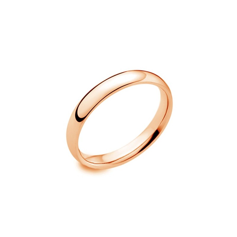 Ladies 18ct Rose Gold 3mm Court Wedding Band [Save 40% OFF High Street Prices]