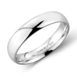 Gents Platinum 4mm Heavy Court Wedding Band [Save 40% OFF High Street Prices]