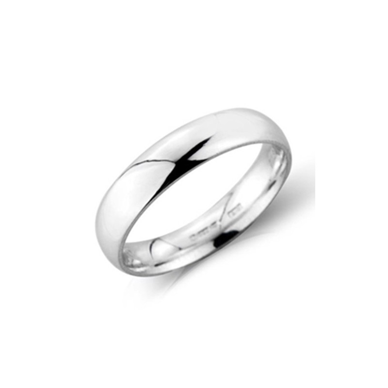 Gents Platinum 4mm Heavy Court Wedding Band [Save 40% OFF High Street Prices]