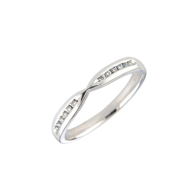 White Gold Crossover Diamond Set Wedding Ring [Save 40% off high street prices]