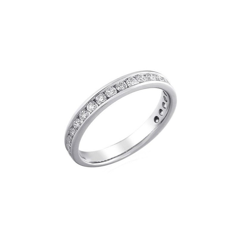 Platinum Channel Set Round Diamond Wedding Ring - Macintyres of Edinburgh