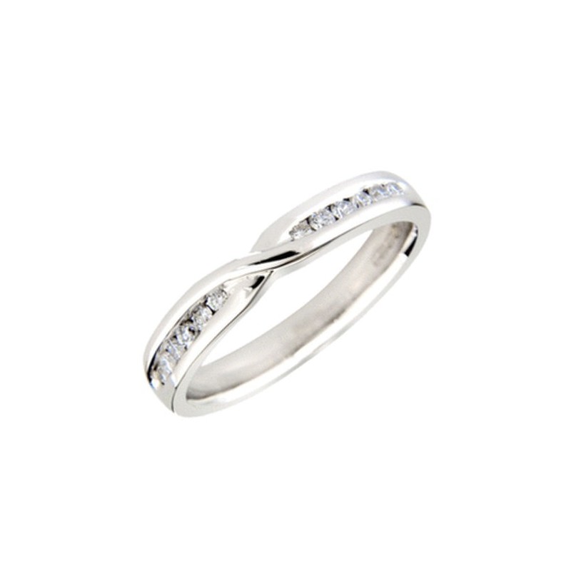 18ct White Gold Diamond Set Shaped Wedding Band [Save up to 40% off high street prices]