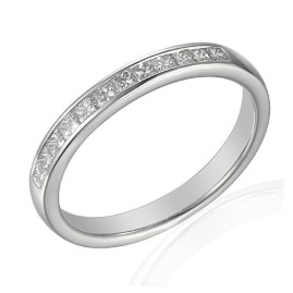 Platinum Princess Cut Diamond Wedding Band