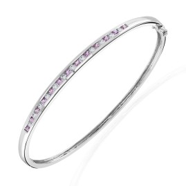 Pink Sapphire & Diamond Bangle PS 1.12 D 0.39 - Macintyres of Edinburgh