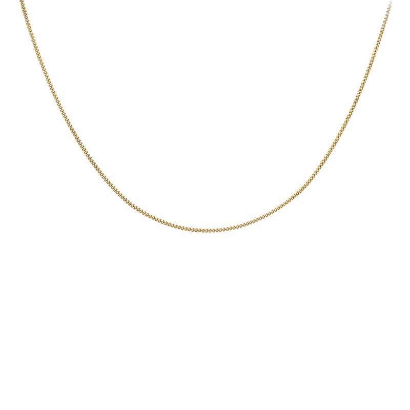 18ct Yellow Gold Diamond Cut Curb Chain 41cm/16"