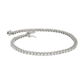 18ct White Gold Diamond Line Bracelet - 4.38cts