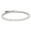 18ct White Gold Princess Cut Diamond Line Bracelet - 5.52cts