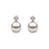 Diamond & 8mm Cultured Pear Earrings - Macintyres of Edinburgh