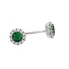 18ct White Gold Emerald & Diamond  Earrings - E 0.25 D 0.12